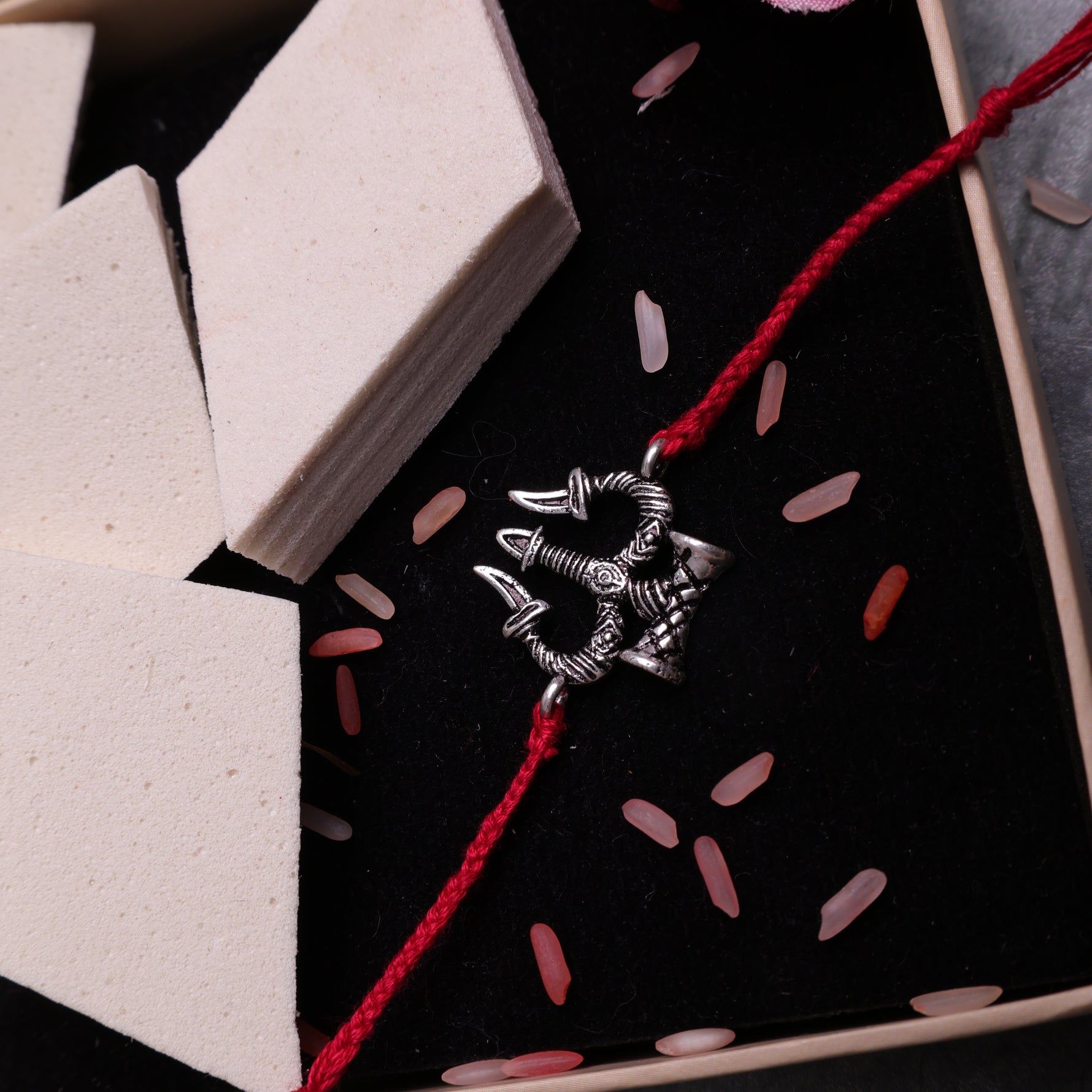 925 Pure Silver Trishul Rakhi for Protection, Strength & Divine Blessings
