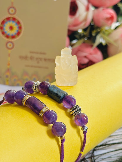 Love, Luck and Harmony Combo of 2 Bhaiya and Bhabhi Rakhi- Abhimantrit Rakhi