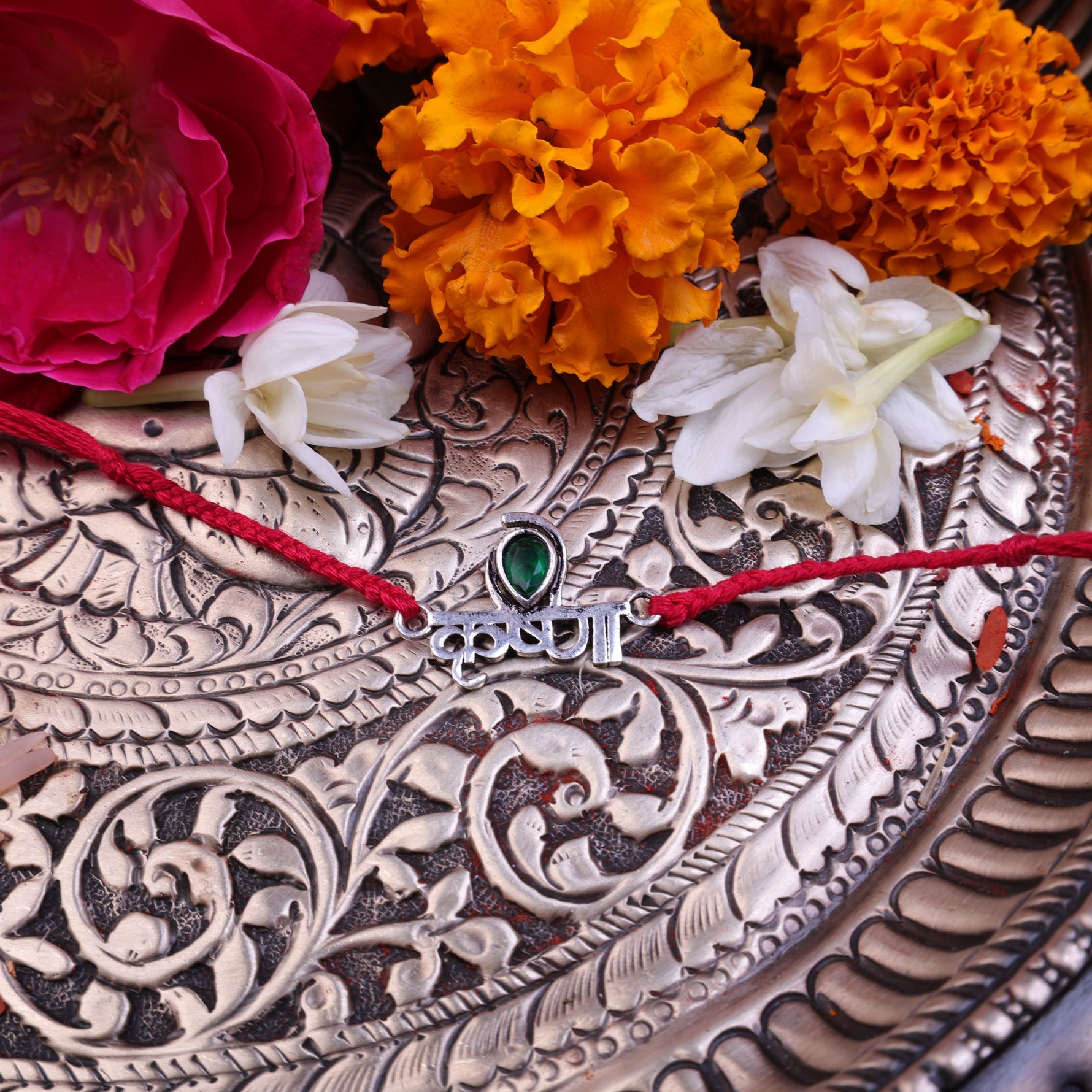 925 Pure Silver Krishna Rakhi for Love, Protection & Lord Krishna's Divine Blessings