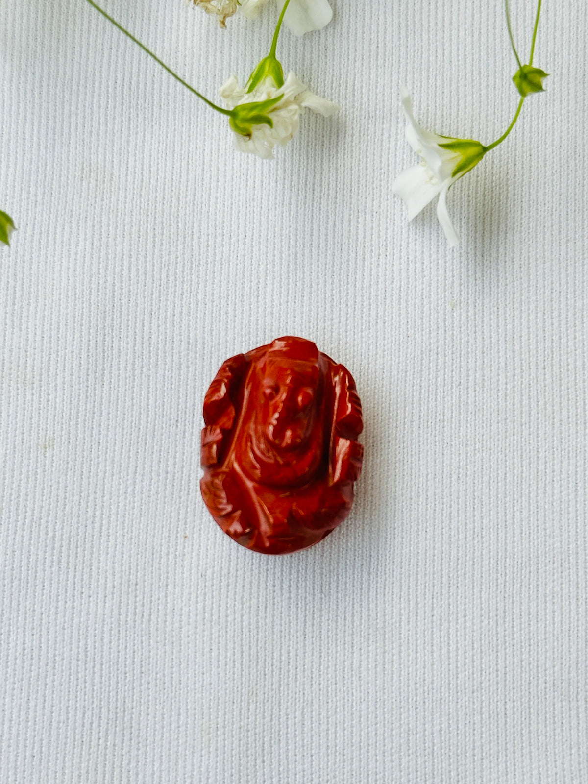 Red Coral Ganesha - Abhimantrit