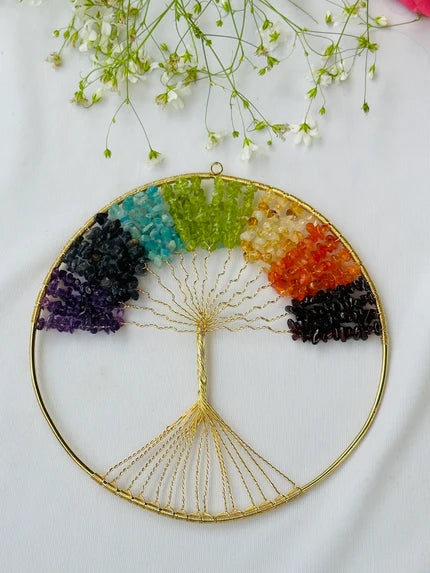 7 Chakra Tree Wall Hanging for Spiritual & Home Décor