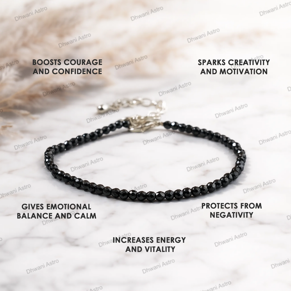 Hematite Diamond Cut Anklet - Abhimantrit & Certified