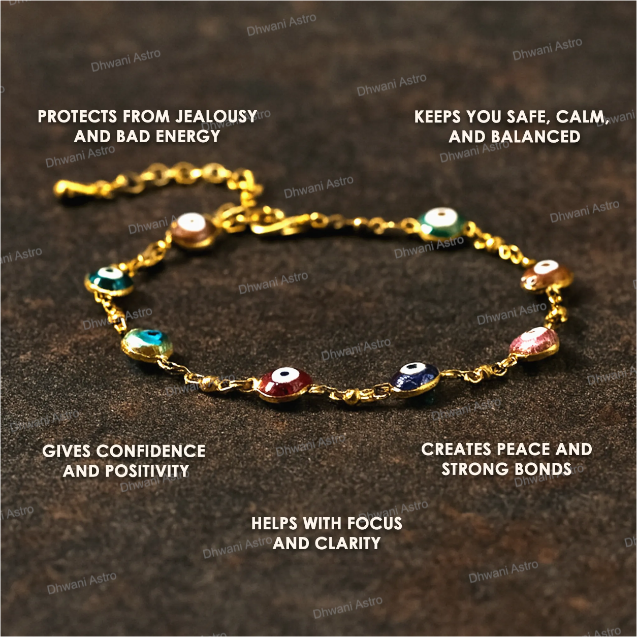 Heart Shape Blue Onyx Evil Eye Anklet for Protection & Style