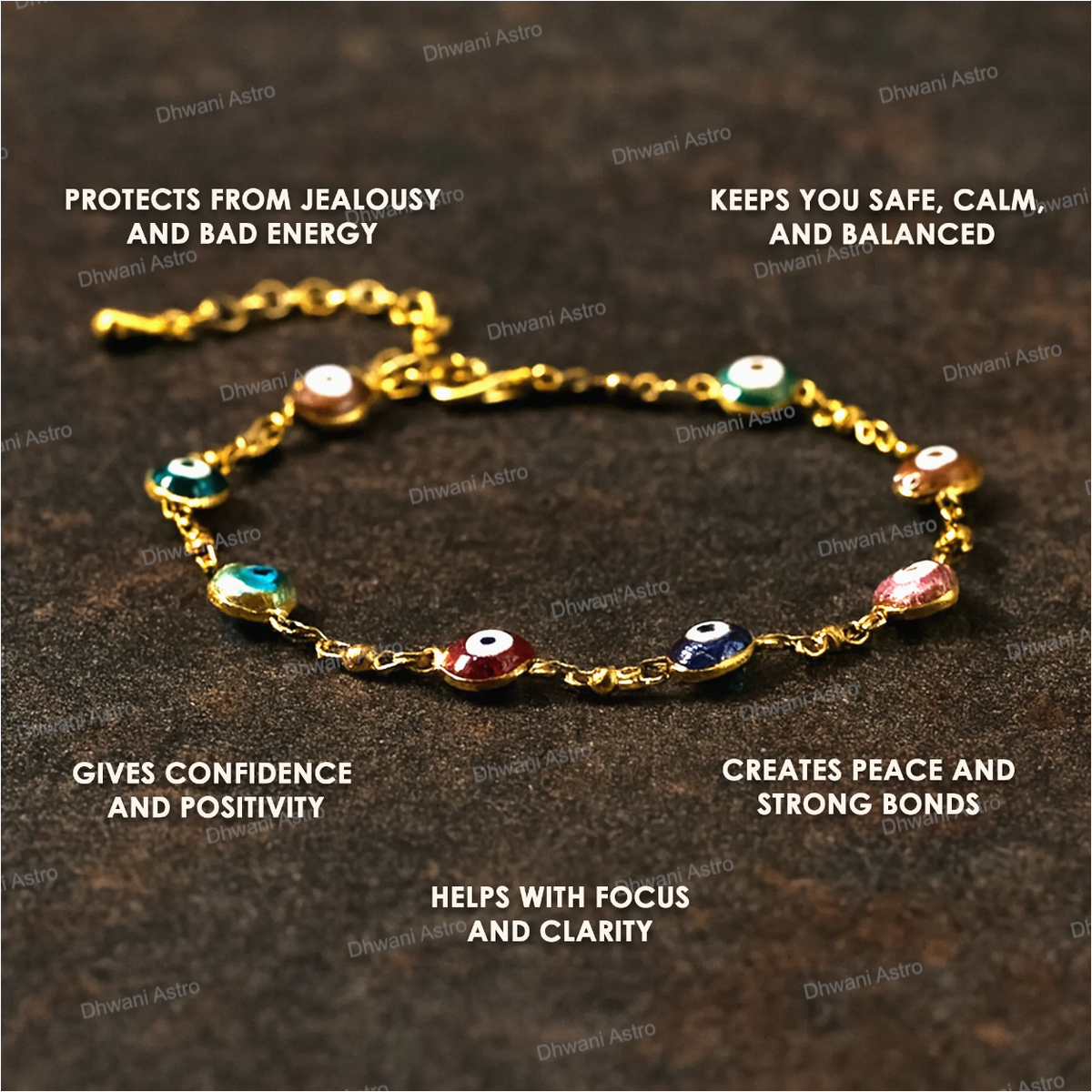 Heart Shape Blue Onyx Evil Eye Anklet - Abhimantrit & Certified