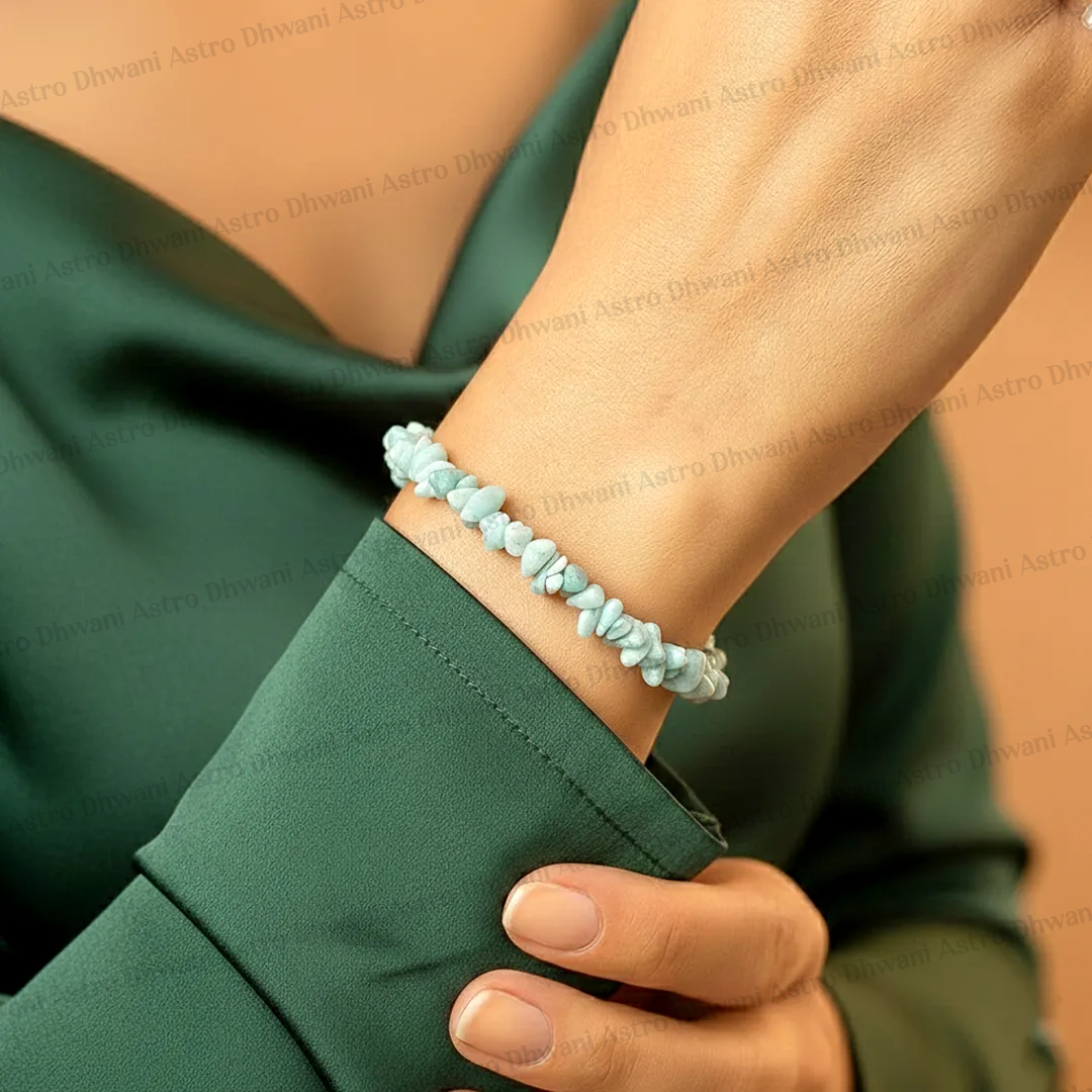 Amazonite Uncut Bracelet for Calmness, Communication & Emotional Balance
