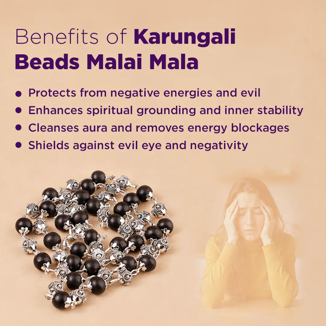 Karungali Beads Malai Mala for Protection, Peace & Spiritual Energy