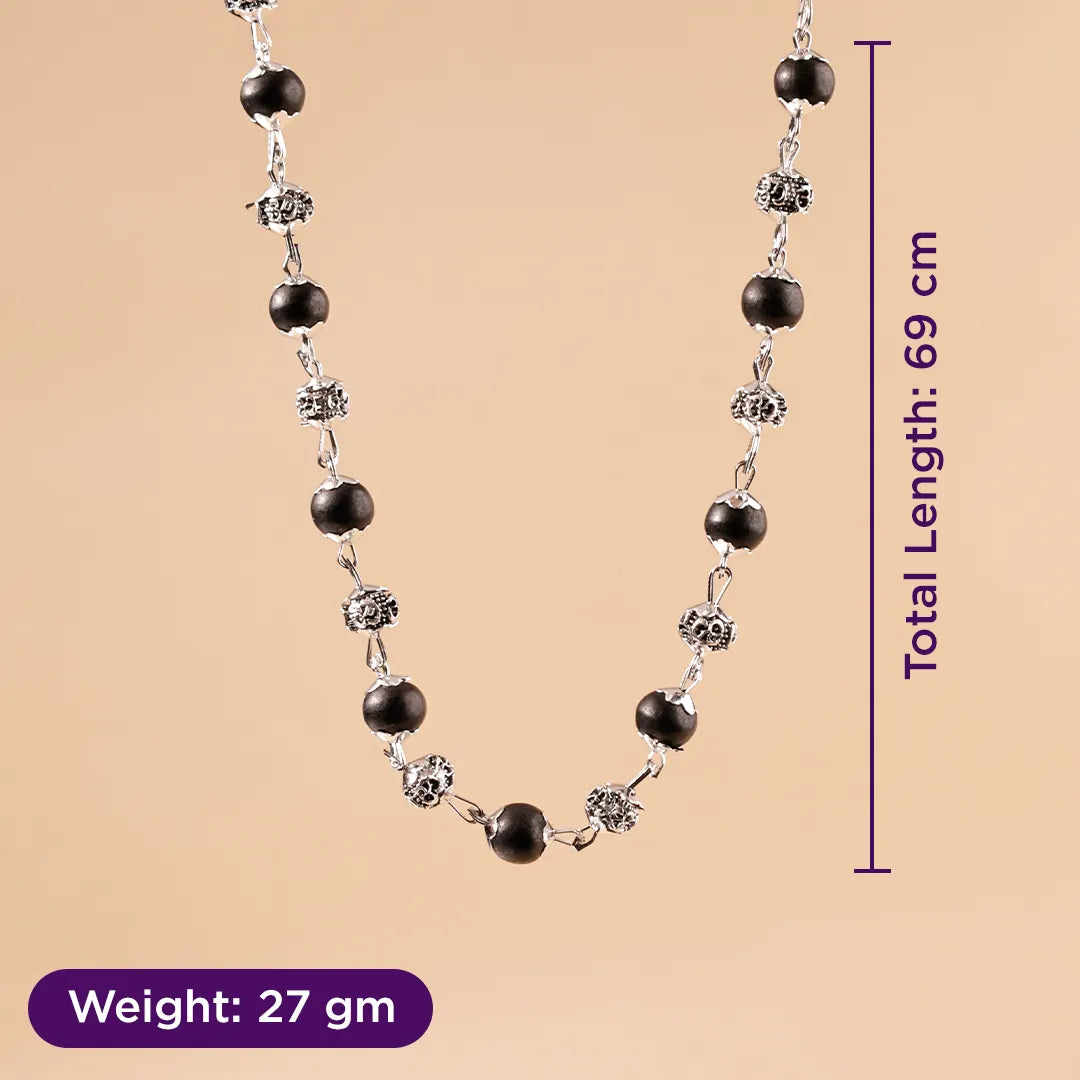 Karungali Beads Malai OM Mala (Silver & Golden) for Protection & Peace