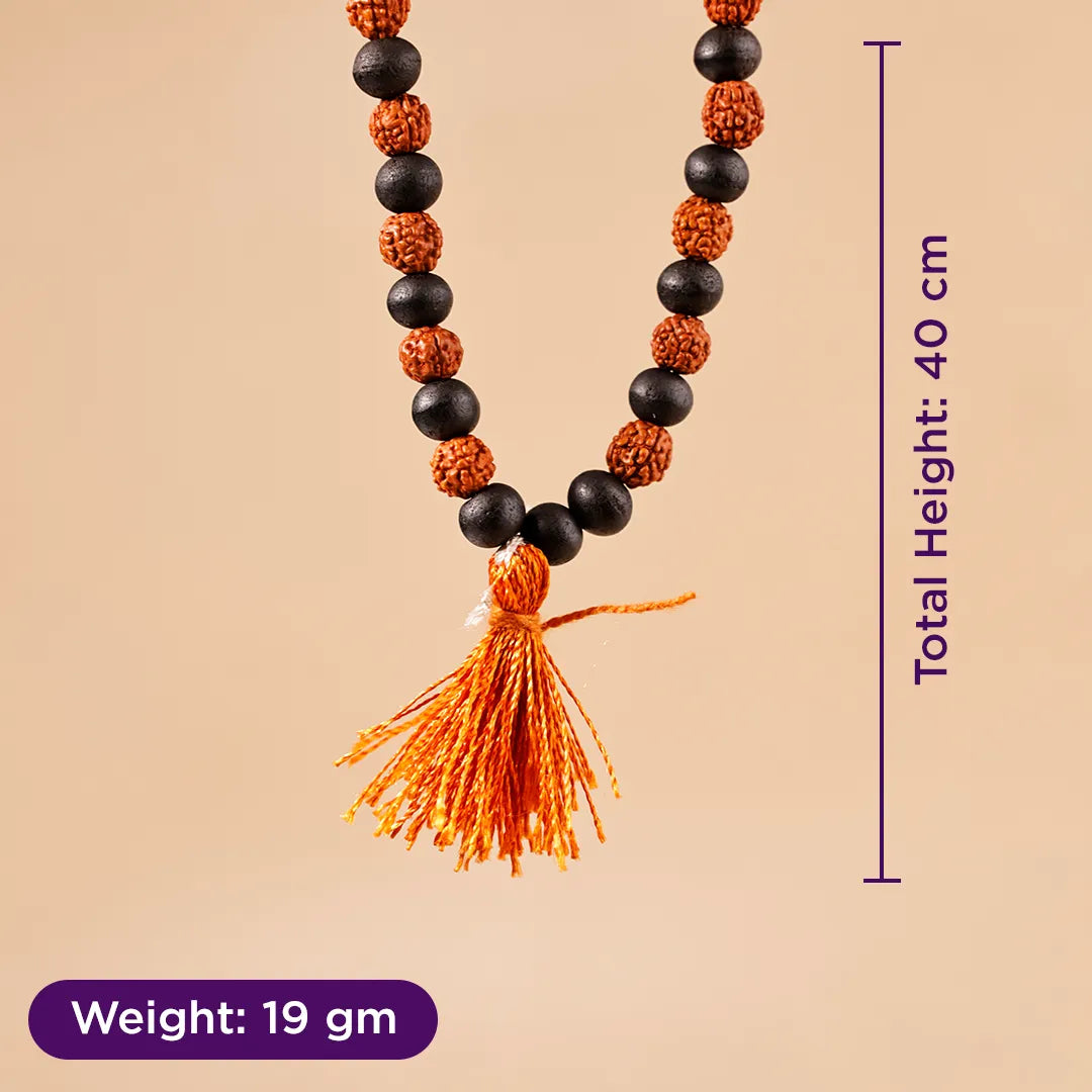 Karungali Rudraksha Jap Mala for Meditation, Protection & Focus