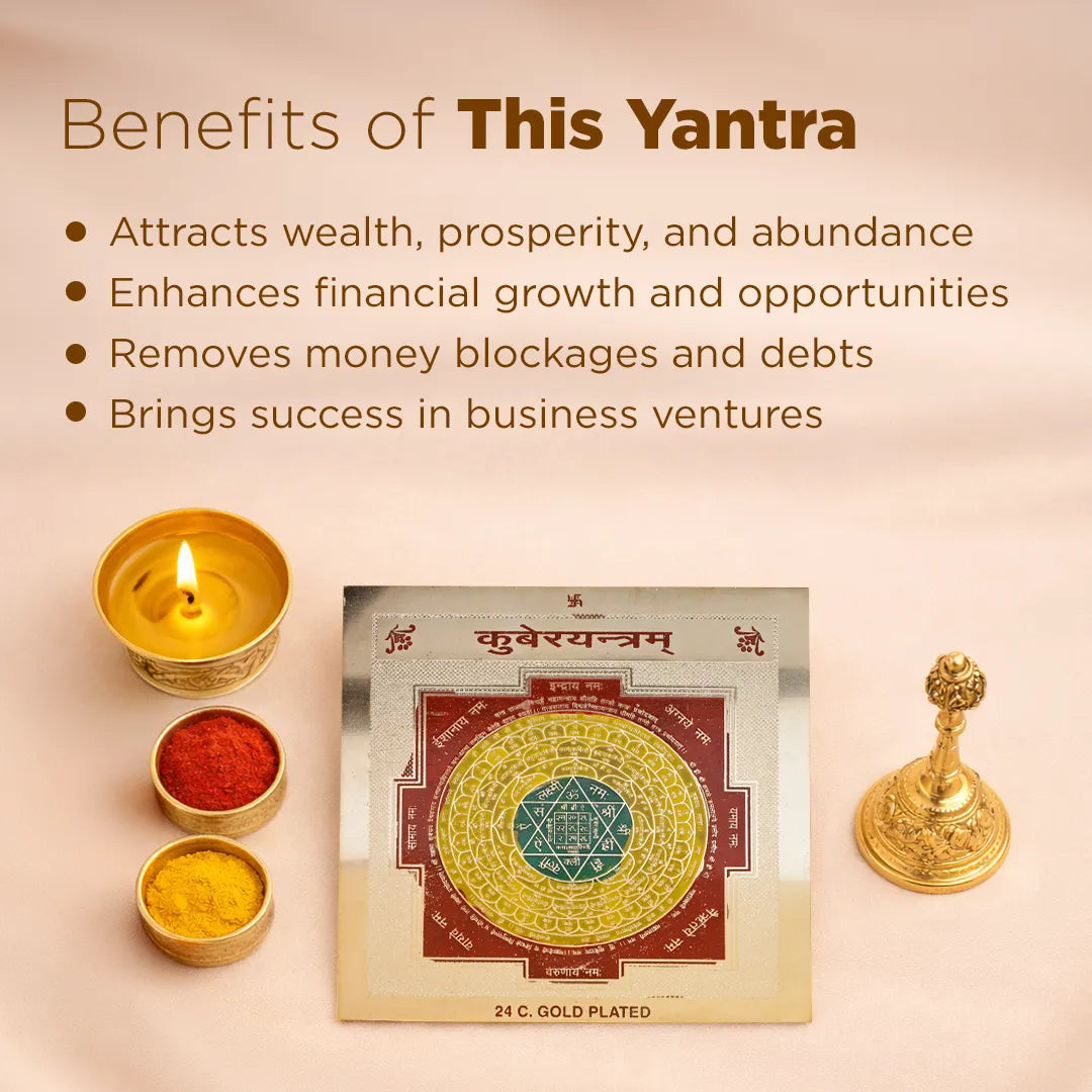 benefits of Kuber Yantra Kuber Yantra – 24K Gold Plated Wealth & Prosperity Yantra for Money Growth
