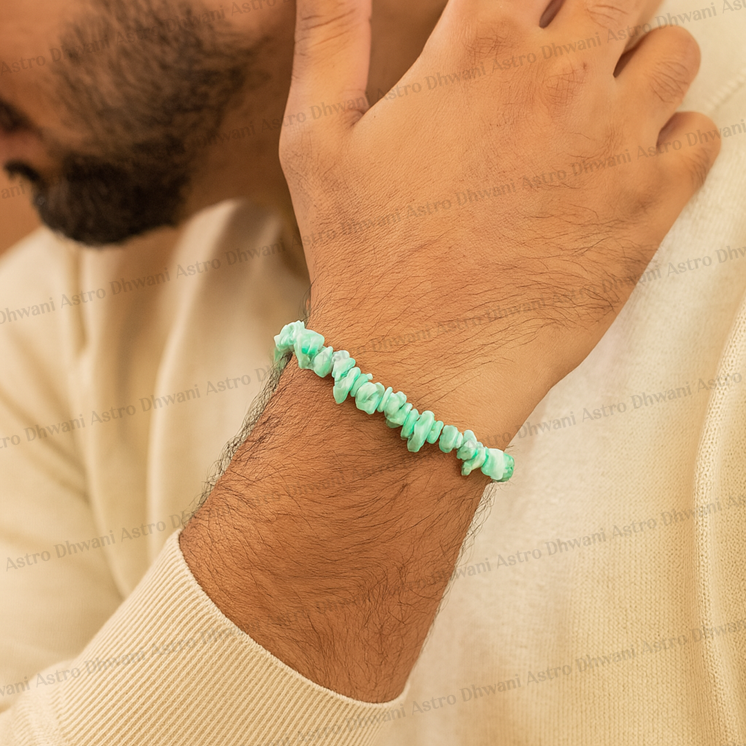 Amazonite Uncut Bracelet for Calmness, Communication & Emotional Balance