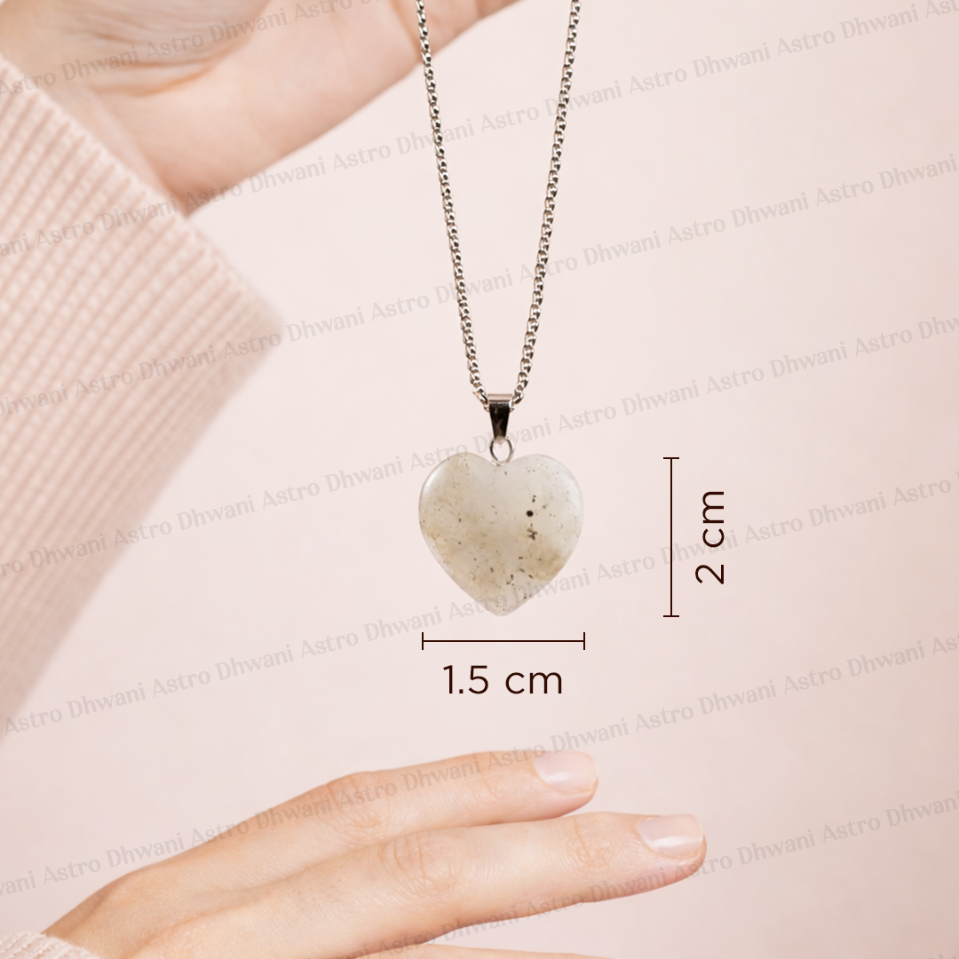 Labradorite Heart Pendant Abhimantrit For Intuition Protection