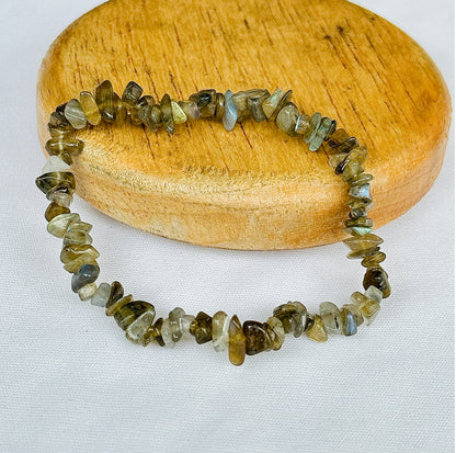 Labradorite Uncut Crystal Bracelet - Abhimantrit & Certified