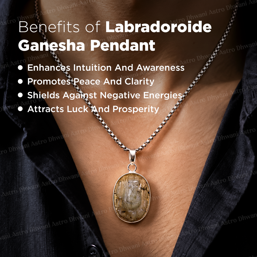 Labradorite Ganesha Pendant For Protection Success