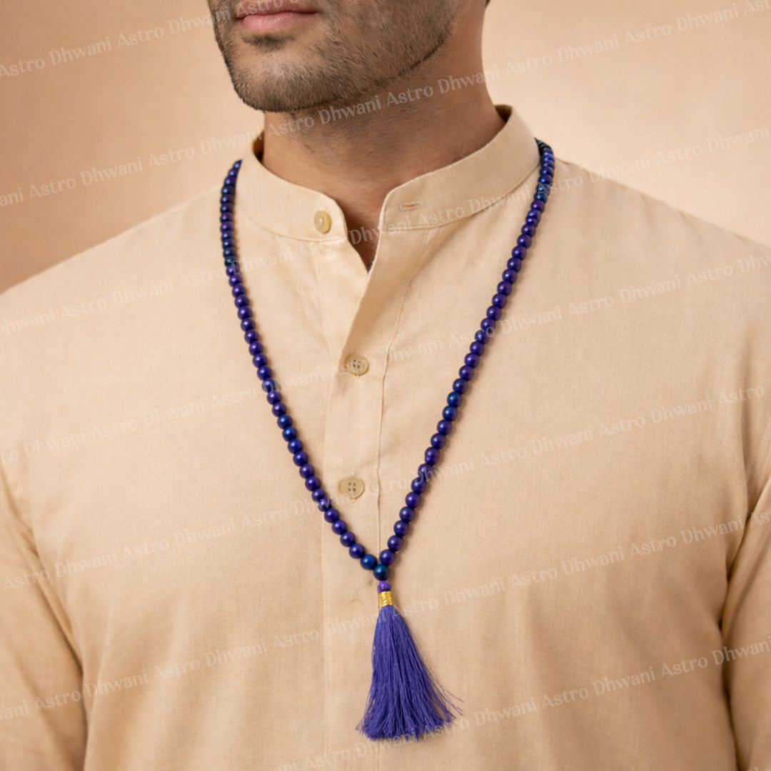 Lapis Lazuli Crystal Mala - Abhimantrit & Certified