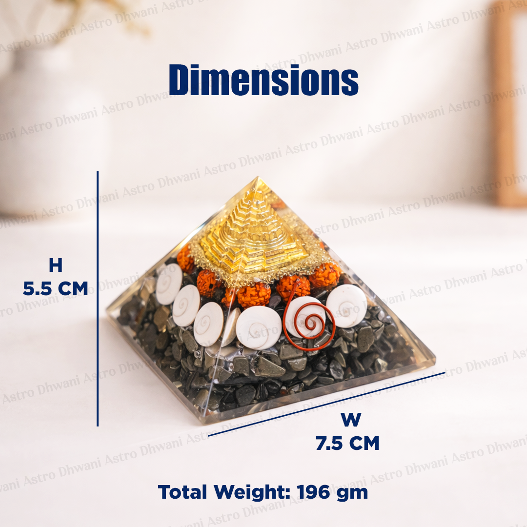 Laxmi & Vishnu with Pyrite Pyramid - Abhimantrit