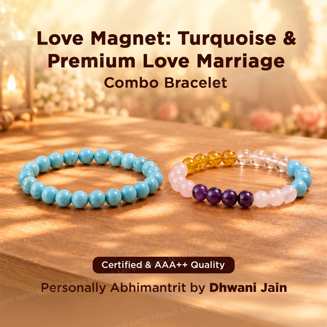 Love Magnet: Turquoise & Premium Love Marriage Bracelet - Ahimantrit & Certified
