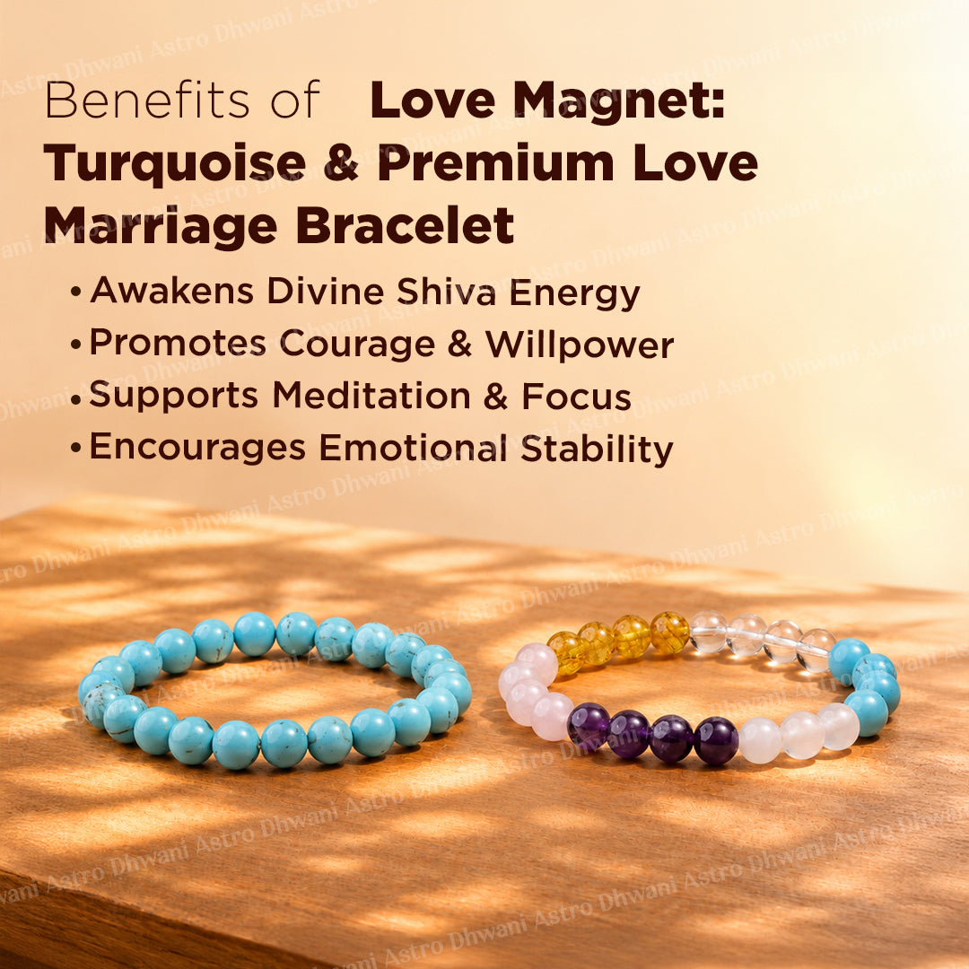 Love Magnet: Turquoise & Premium Love Marriage Bracelet - Ahimantrit & Certified