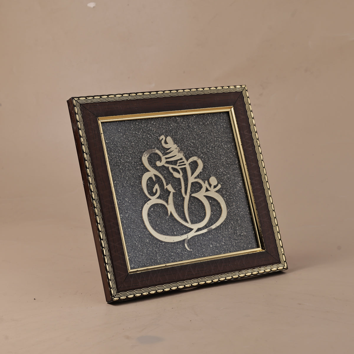 Ganesh Ji Raw Pyrite Frame - Prosperity & Obstacle Removal Frame