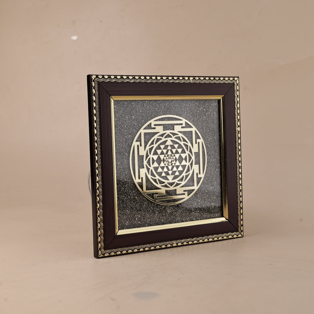 Shri Yantra Raw Pyrite Frame - Wealth & Success Energy Frame