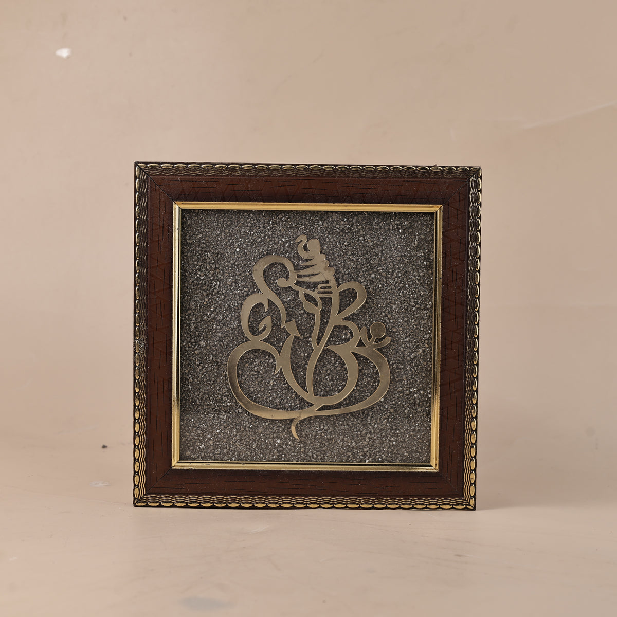 Ganesh Ji Raw Pyrite Frame - Prosperity & Obstacle Removal Frame