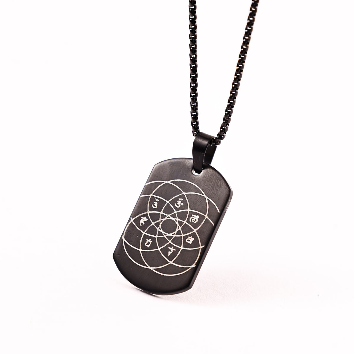 Black 7 Chakra: Blessing & Protection Pendant  - Abhimantrit