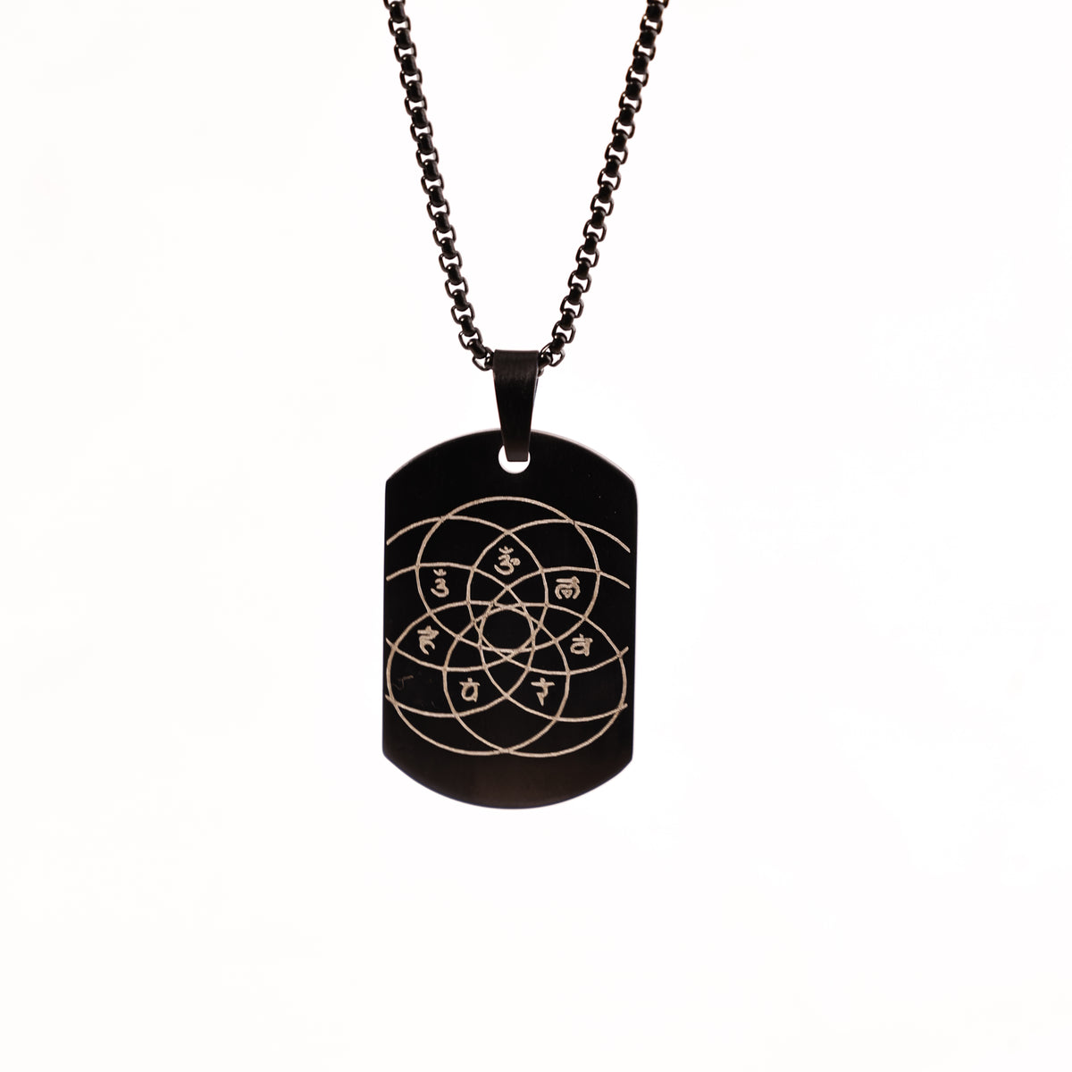 Black 7 Chakra: Blessing & Protection Pendant  - Abhimantrit
