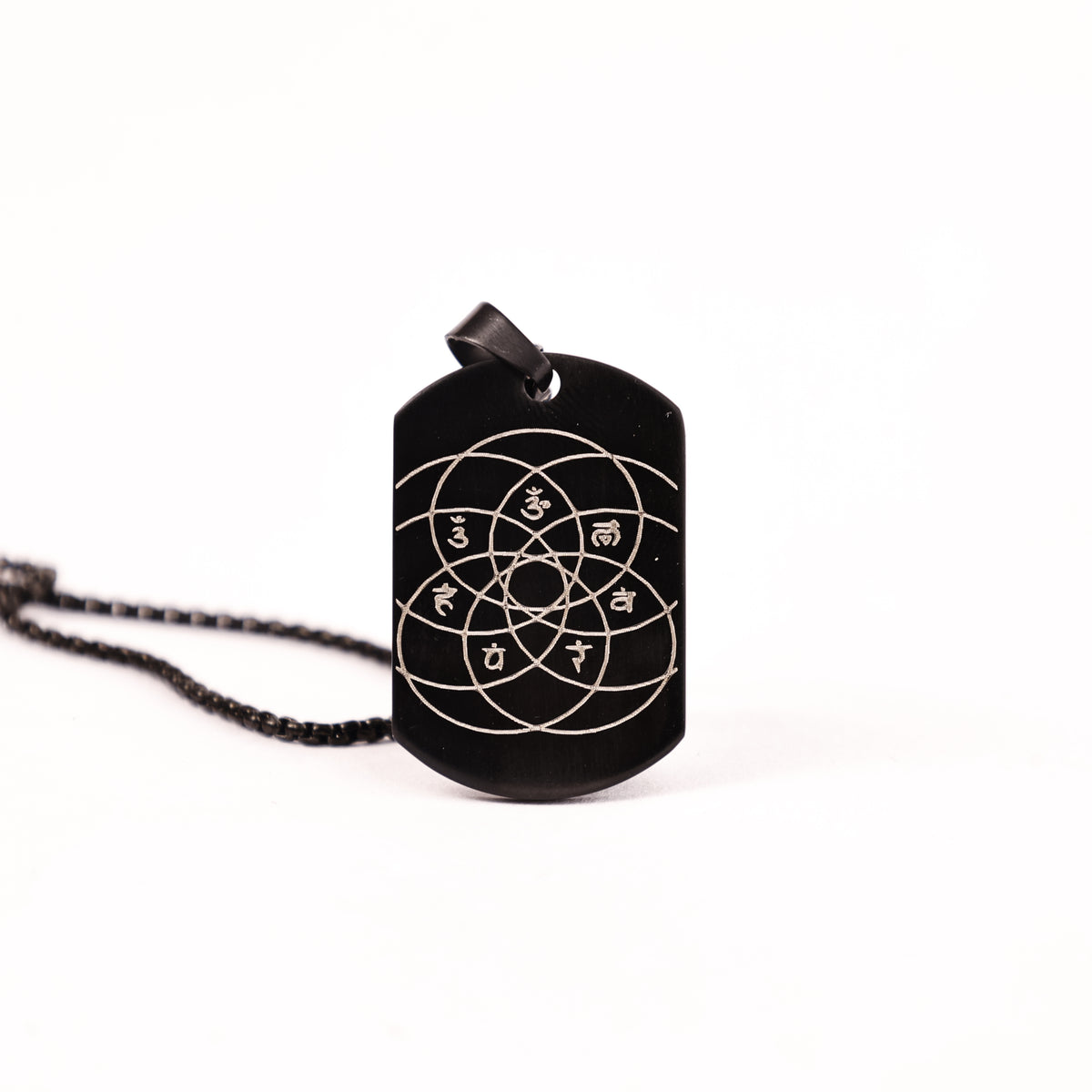 Black 7 Chakra: Blessing & Protection Pendant  - Abhimantrit