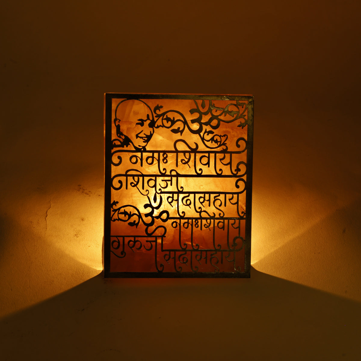 Guru ji Mantra Rose Quartz Tealight Candle Stand - Abhimantrit