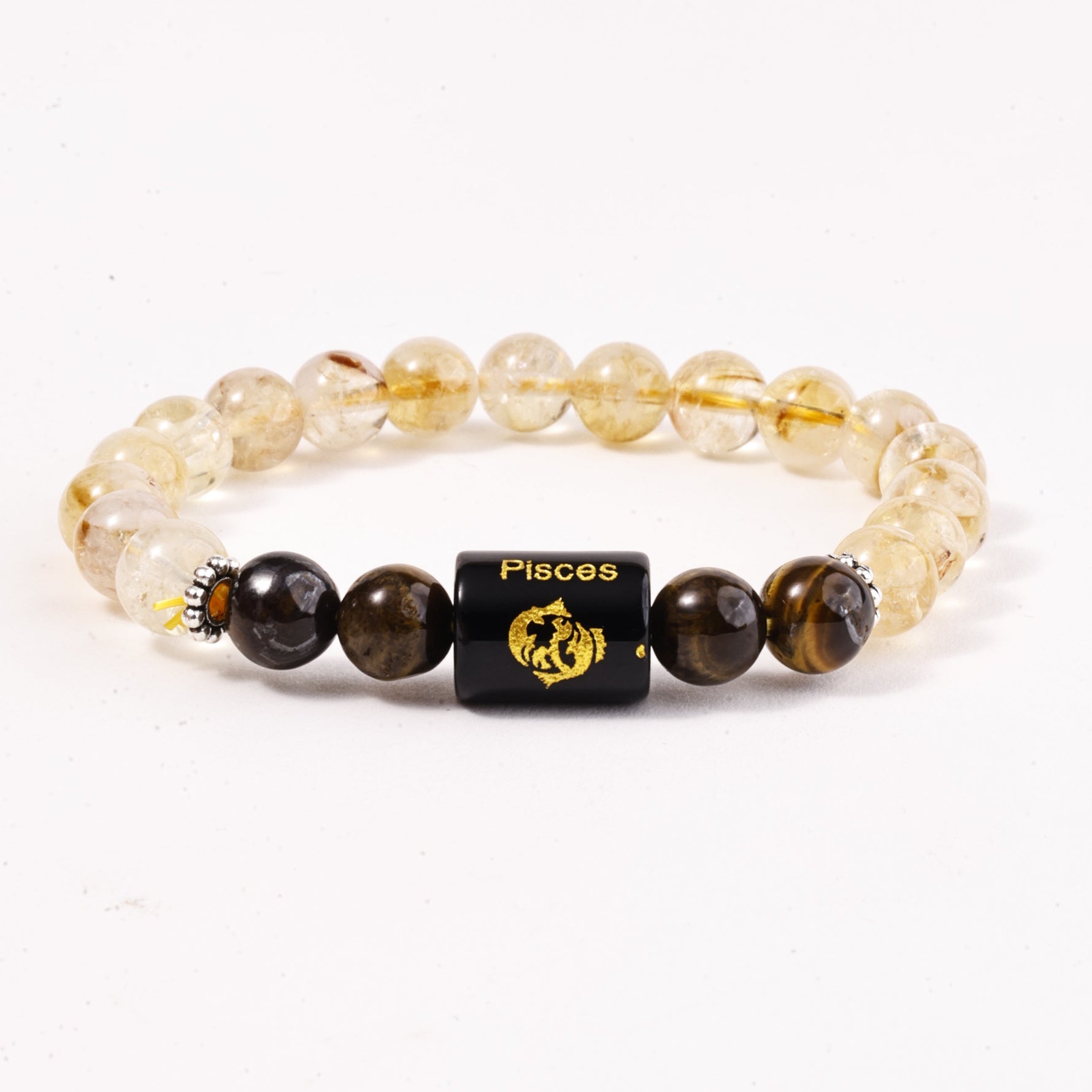 Pisces Zodiac Bracelet – Tiger Eye & Citrine Bracelet for Intuition and Emotional BalanceZodiac Sign Bracelet – All 12 Signs | Energized Gemstone Bracelet | Dhwani Astro