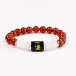 Virgo Zodiac Bracelet – Red Carnelian & White Jade Bracelet for Focus and Balance