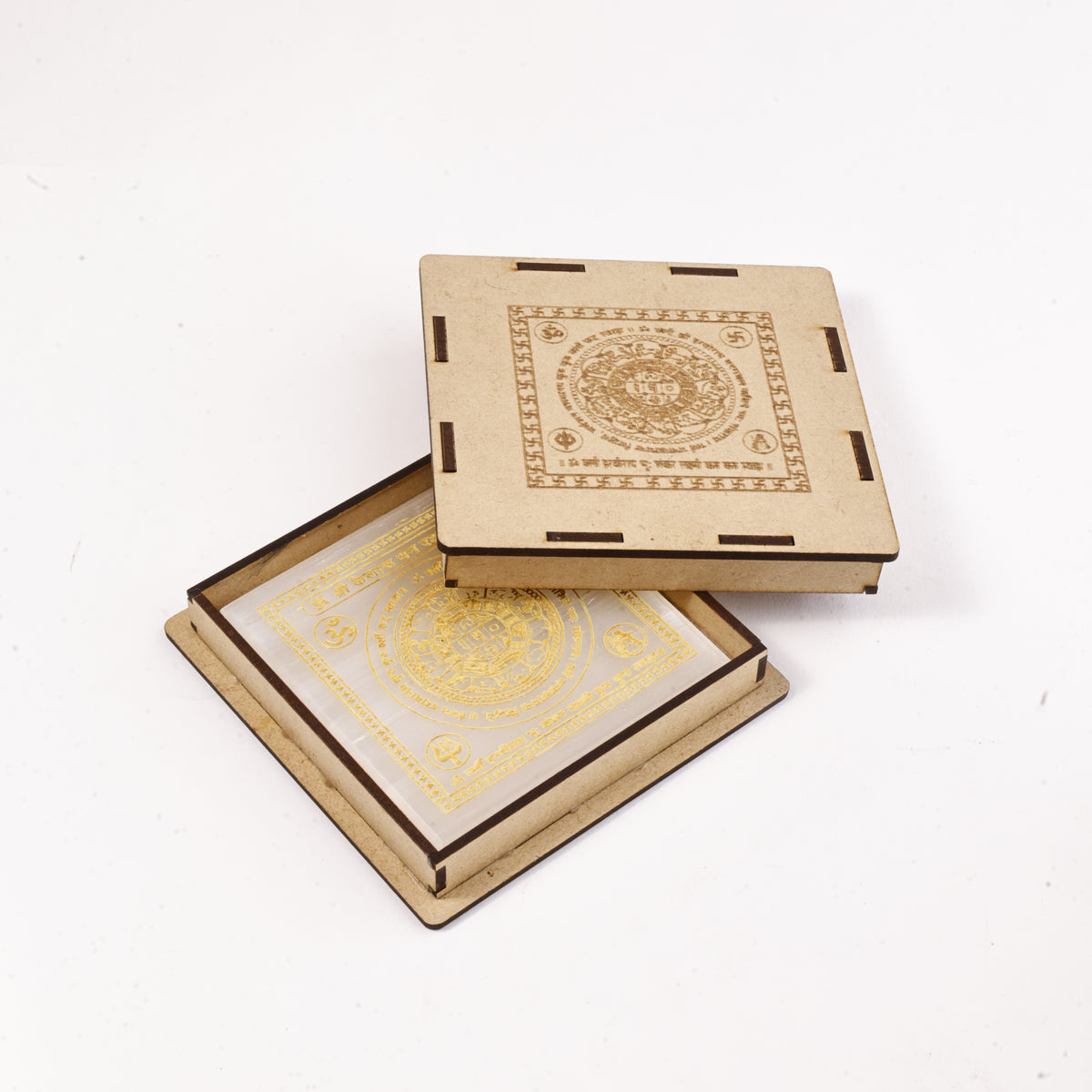 Kailash Dhan Raksha Yantra Selenite Plate - Wealth Protection Yantra