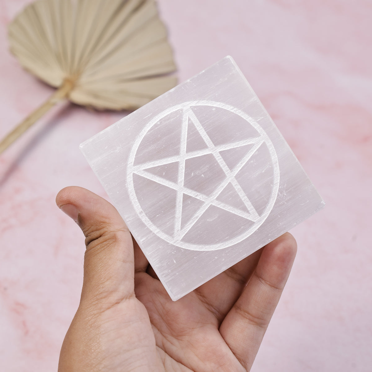 Selenite Star Plate Square – Energized Crystal Charging & Energy Cleansing Plate