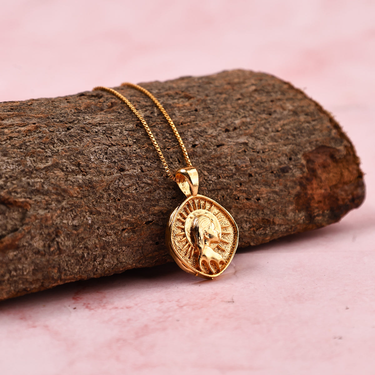 Virgo Zodiac Sing Gold Plated Pendant - Abhimantrit