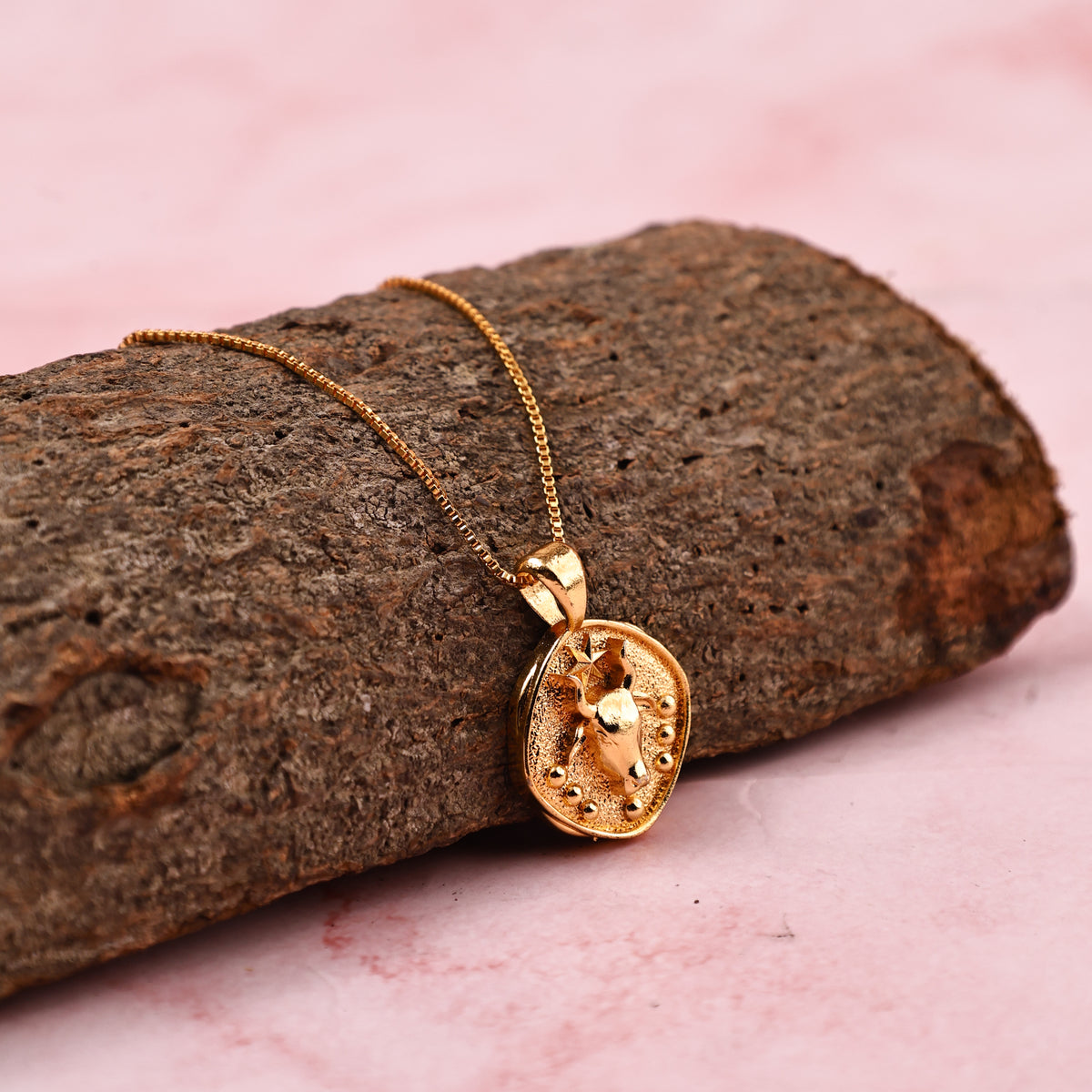 Taurus Zodiac Sing Gold Plated Pendant for Comfort & Abundance
