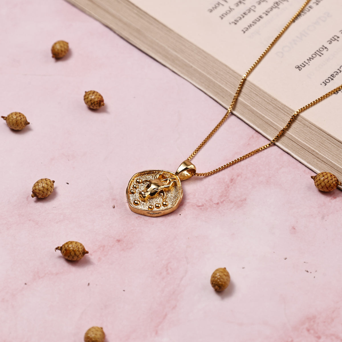 Taurus Zodiac Sing Gold Plated Pendant for Comfort & Abundance