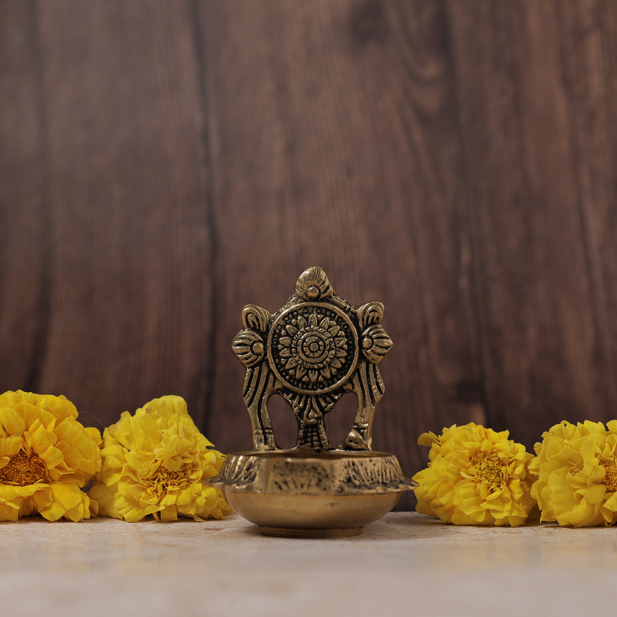 Brass Shagun Chakra Kuber Diya - Abhimantrit