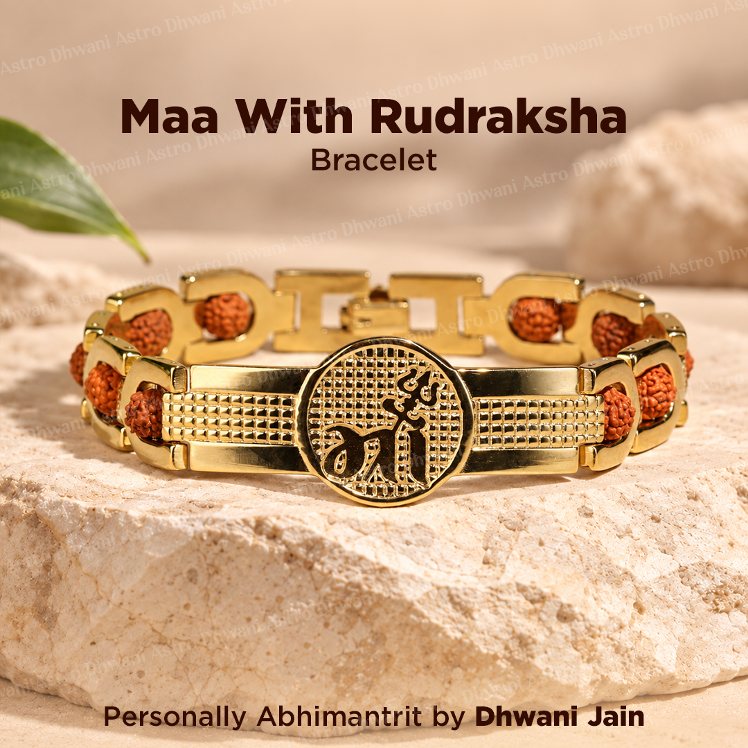 Maa with Rudraksha Bracelet (IGP Gold Plating)- Abhimantrit