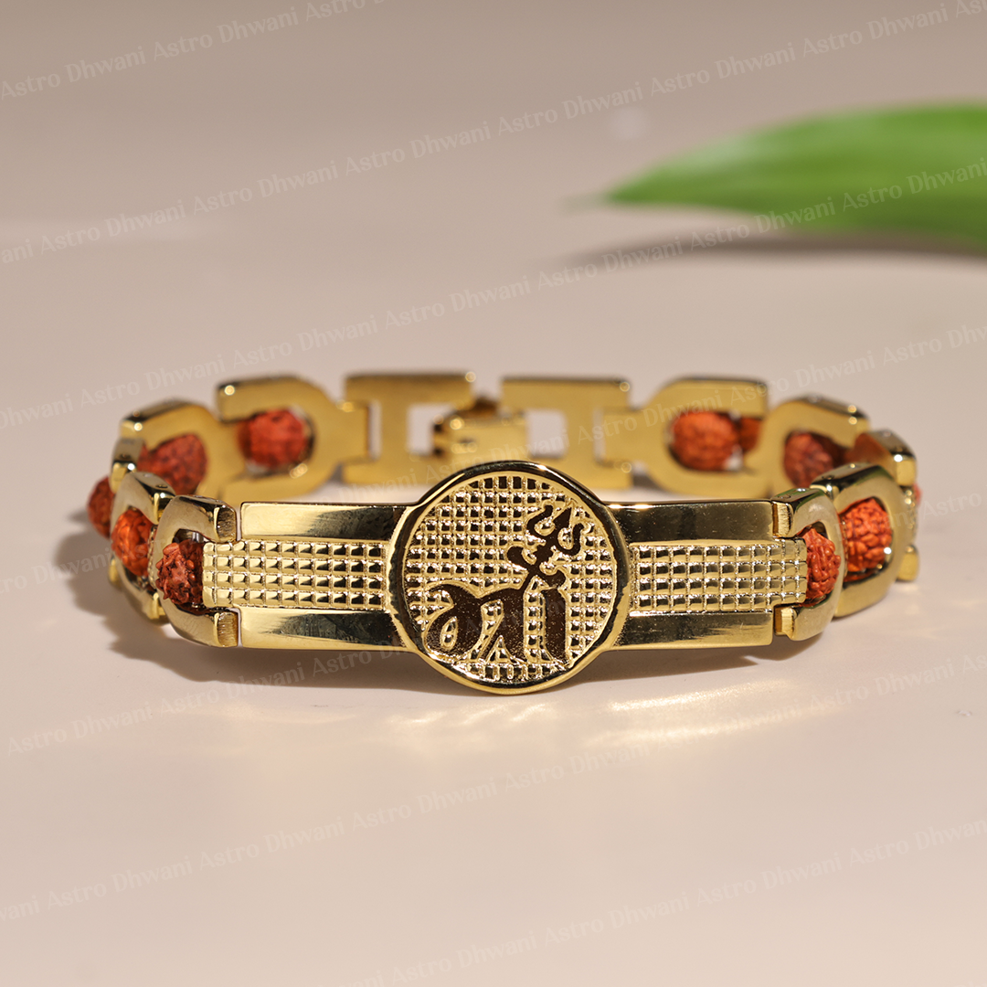 Maa with Rudraksha Bracelet (IGP Gold Plating)- Abhimantrit