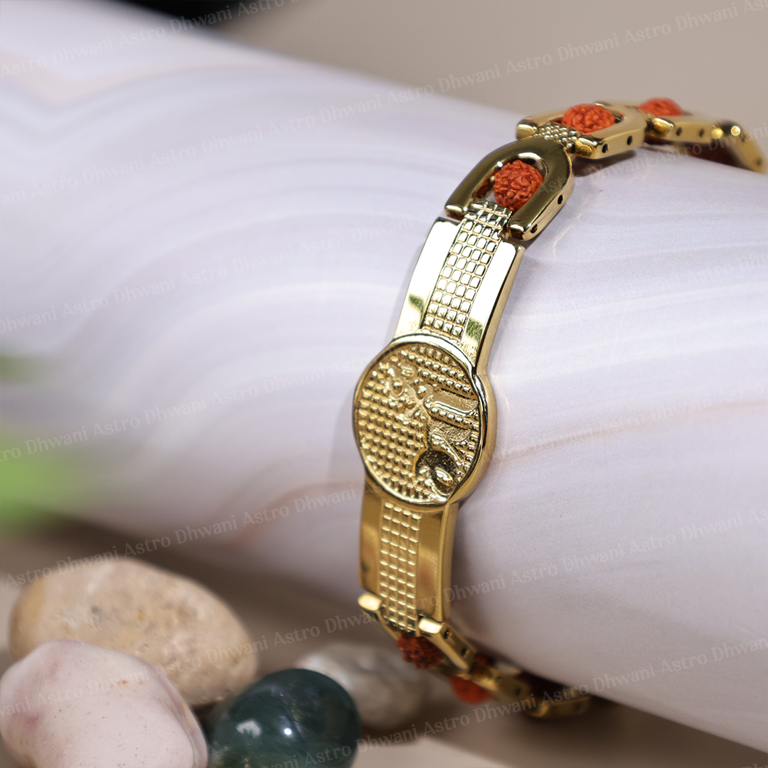 Maa with Rudraksha Bracelet (IGP Gold Plating)- Abhimantrit