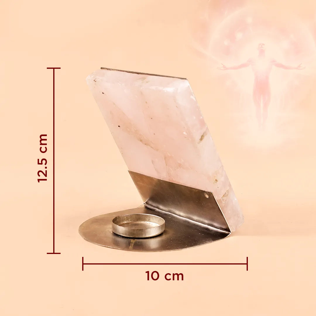 Measurement chart with a marble object and metal base on a beige background