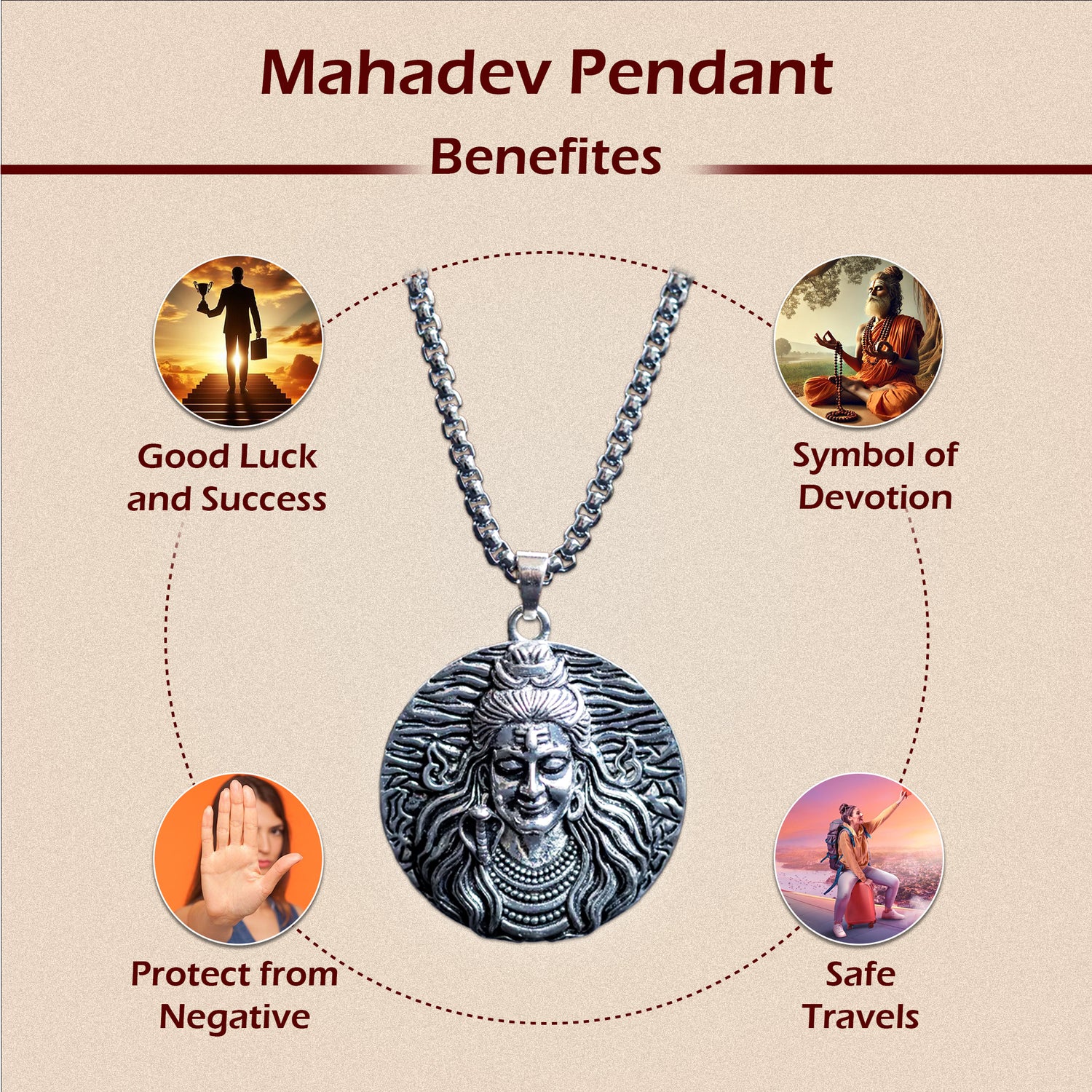 Mahadev Pendant (Blessing & Protection)- Abhimantrit