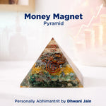 Crystal pyramid with 'Money Magnet Pyramid' text and brand name on a white background