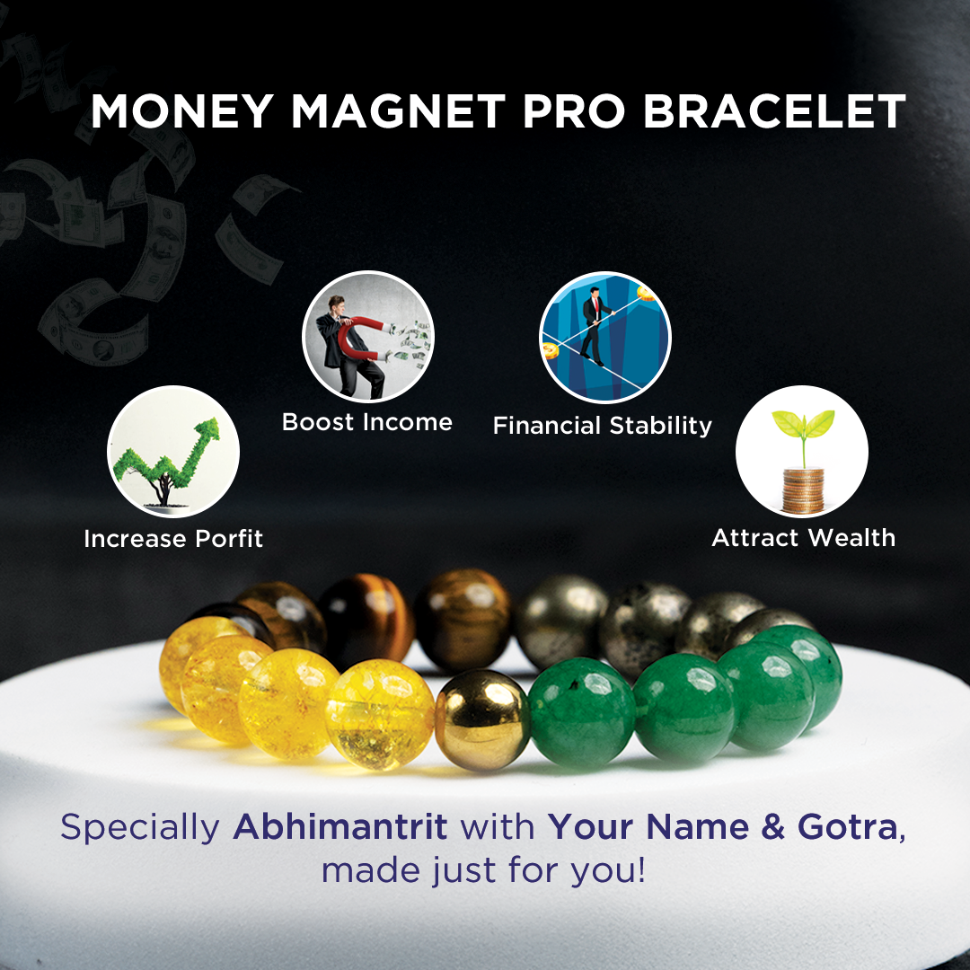 Money Magnet Pro Bracelet (Aventurine, Citrine, Tiger Eye, Pyrite) - Abhimantrit & Certified