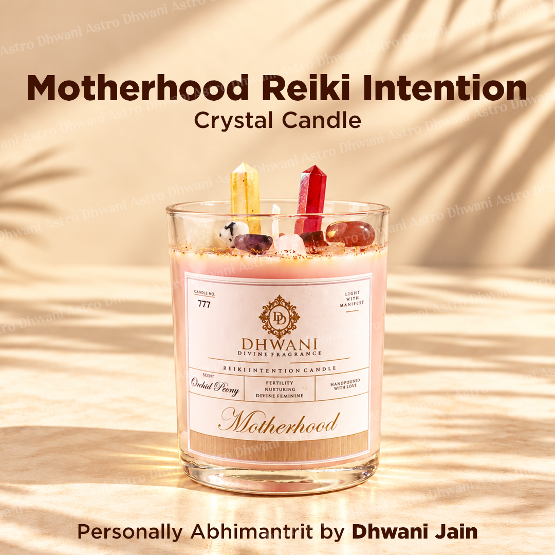 Motherhood Reiki Intention Crystal Candle – Orchid Peony Fragrance