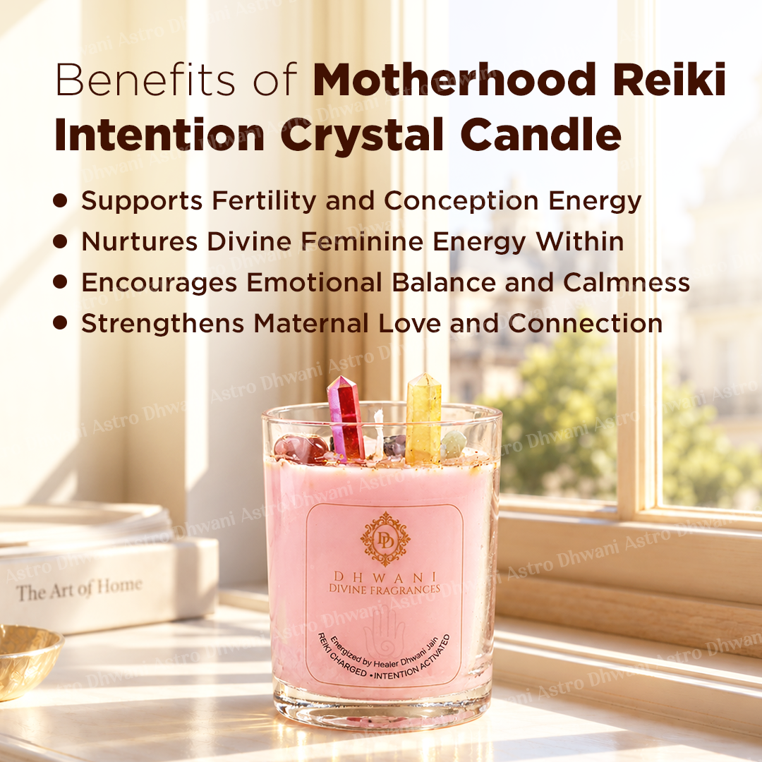 Motherhood Reiki Intention Crystal Candle – Orchid Peony Fragrance