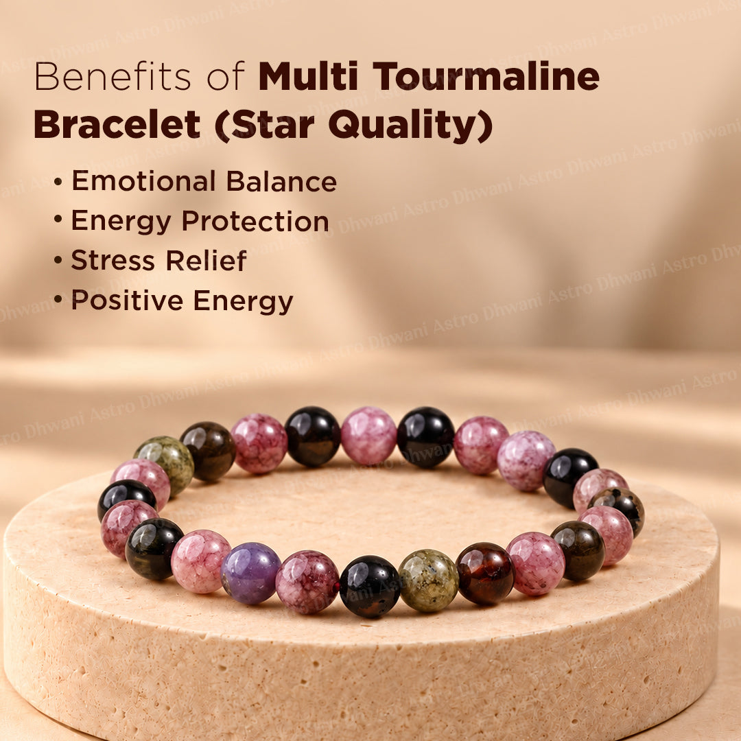 Multi Tourmaline Star Quality Bracelet ( Premium )