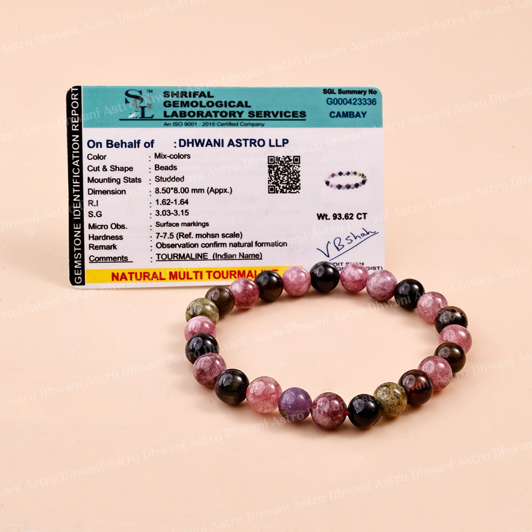 Multi Tourmaline Star Quality Bracelet ( Premium )