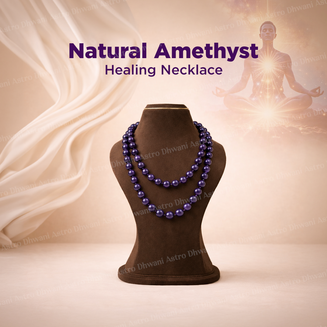 Natural Amethyst Healing Necklace for Calmness, Protection & Spiritual Clarity