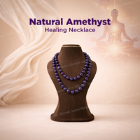 Natural Amethyst Healing Necklace for Calmness, Protection & Spiritual Clarity