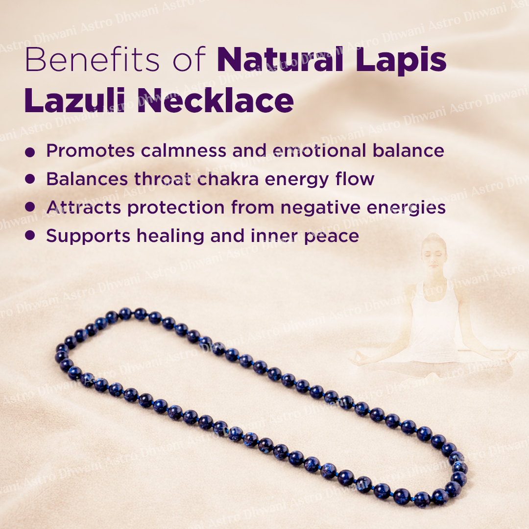 Natural Lapis Lazuli Necklace for Wisdom, Communication & Clarity